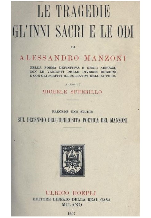 Book The tragedies, sacred hymns and odes of Alessandro Manzoni