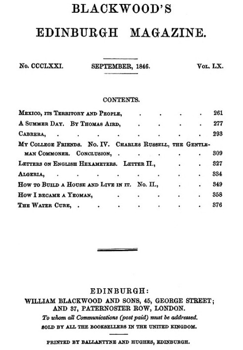 Книга Журнал Blackwood's Edinburgh Magazine, том 60, номер 371, сентябрь 1846 г.