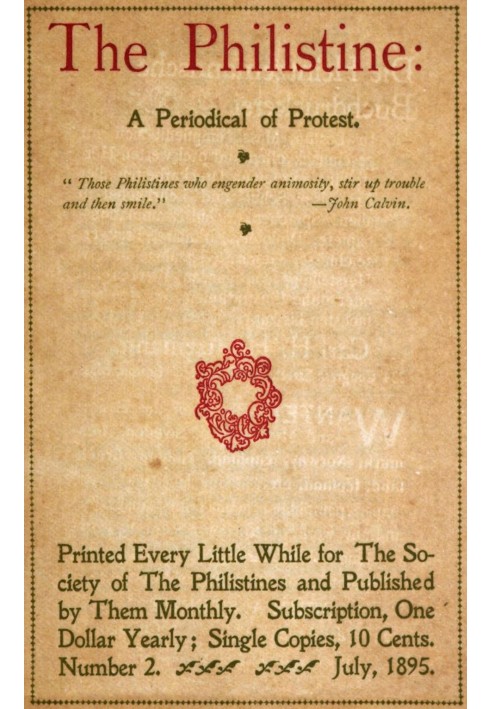 Book The Philistine : $b a periodical of protest (Vol. I, No. 2, July 1895)