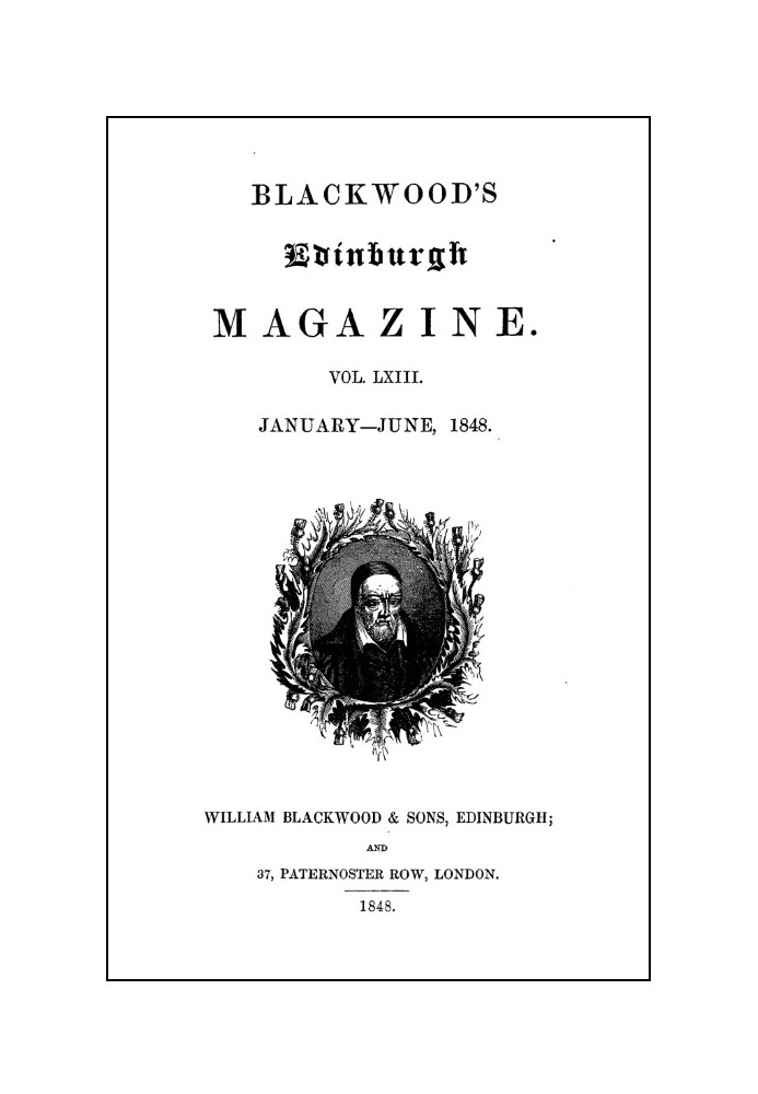 Book Blackwood's Edinburgh Magazine, Volume 63, No. 387, January, 1848