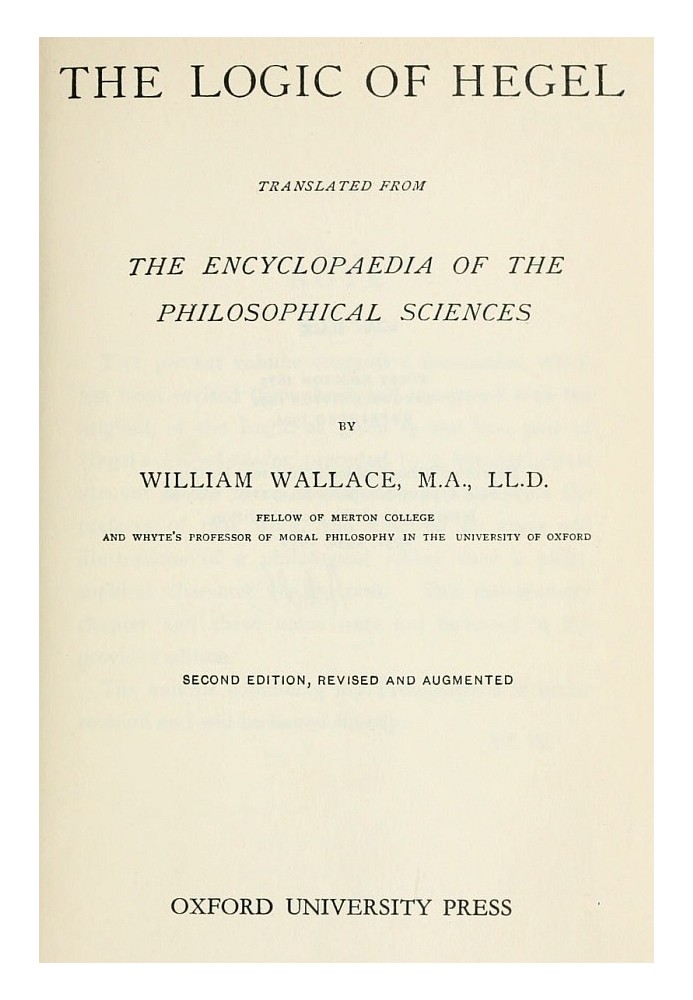 Book The Logic of Hegel