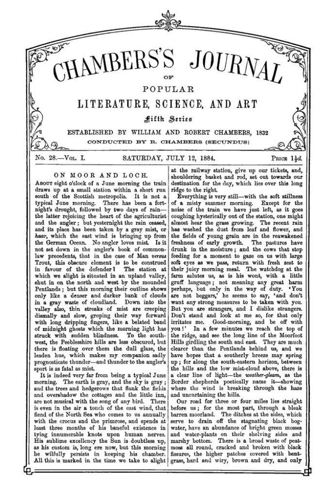 Book Chambers's Journal of Popular Literature, Science, and Art, Fifth Series, No. 28, Vol. I, July 12, 1884