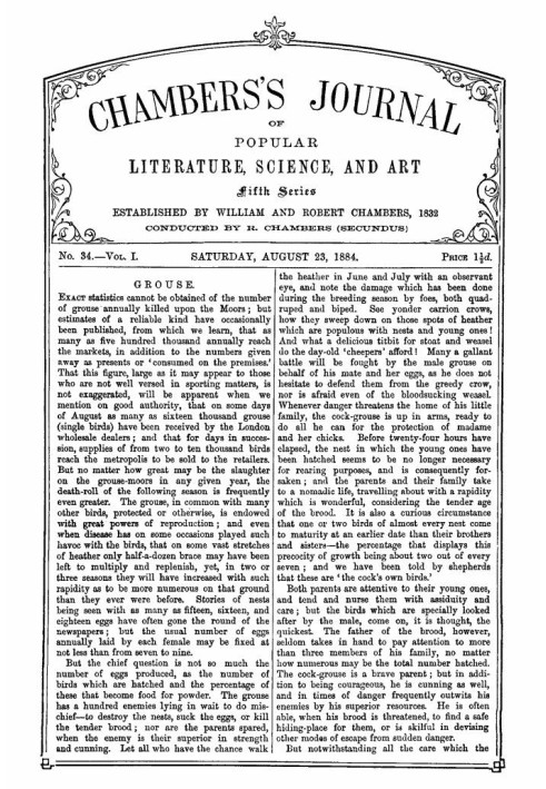 Book Chambers's Journal of Popular Literature, Science, and Art, Fifth Series, No. 34, Vol. I, August 23, 1884