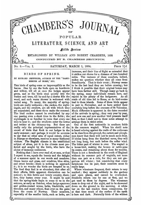 Book Chambers's Journal of Popular Literature, Science, and Art, Fifth Series, No. 9, Vol. I, March 1, 1884