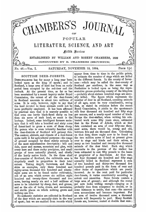 Book Chambers's Journal of Popular Literature, Science, and Art, Fifth Series, No. 46, Vol. I, November 15, 1884