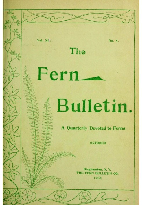 Book The Fern Bulletin, October 1903 A Quarterly Devoted to Ferns