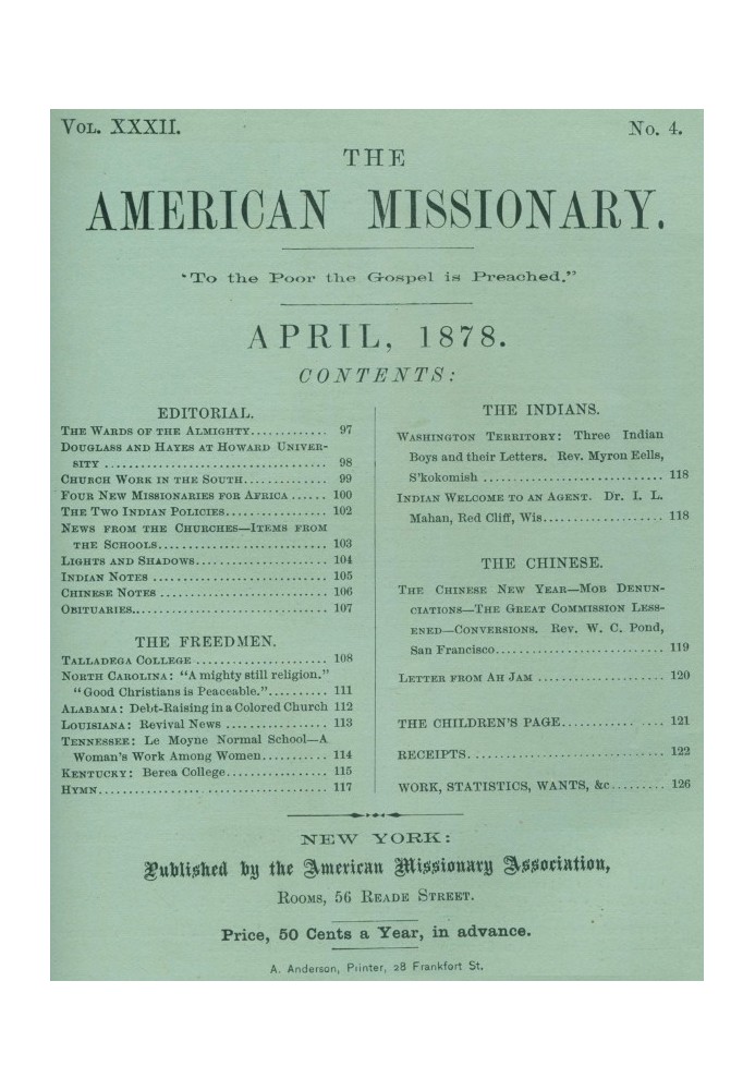 Книга Американский миссионер - Том 32, № 04, апрель 1878 г.