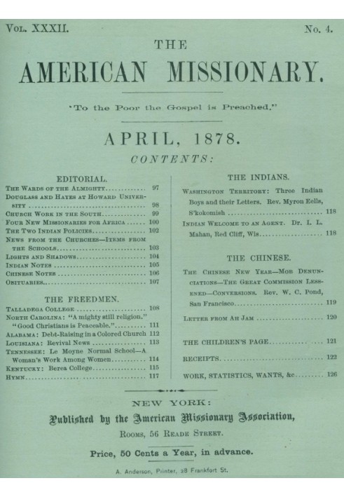 Книга Американский миссионер - Том 32, № 04, апрель 1878 г.