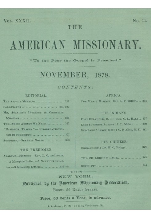 Книга Американский миссионер - Том 32, № 11, ноябрь 1878 г.