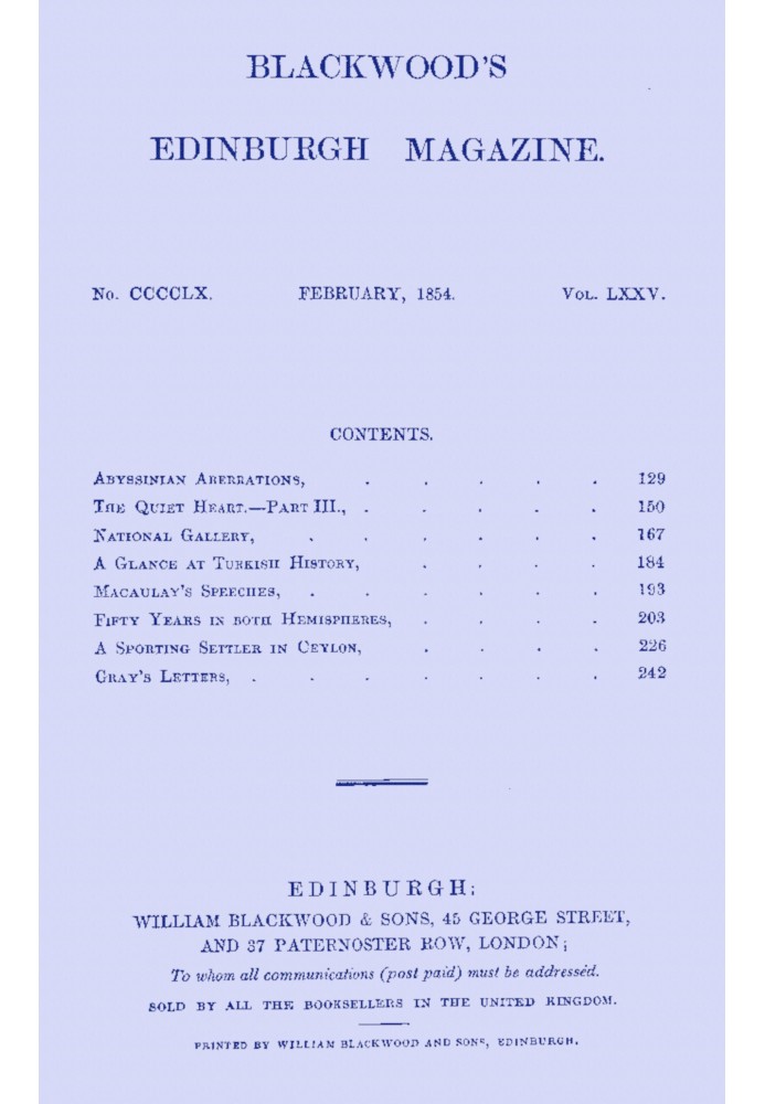 Book Blackwood's Edinburgh Magazine, Vol. 75, No. 460, February, 1854