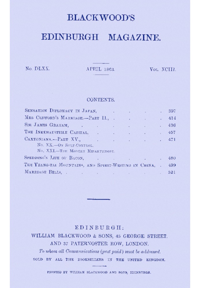 Книга Blackwood's Edinburgh Magazine, Vol. 93, № 570, квітень 1863 р