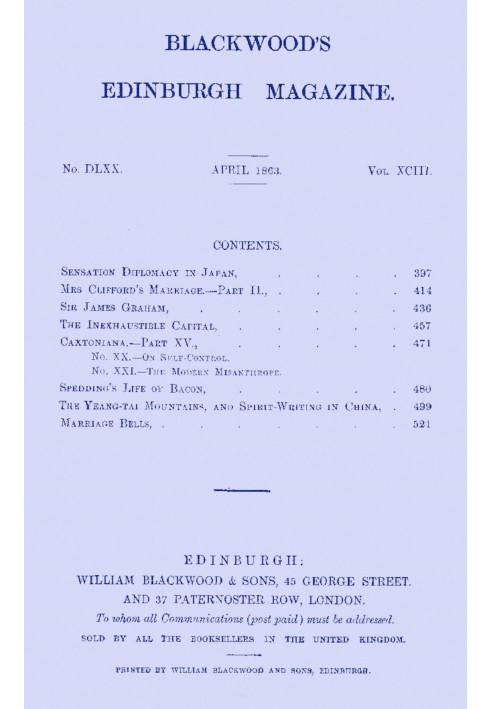 Книга Blackwood's Edinburgh Magazine, Vol. 93, № 570, квітень 1863 р