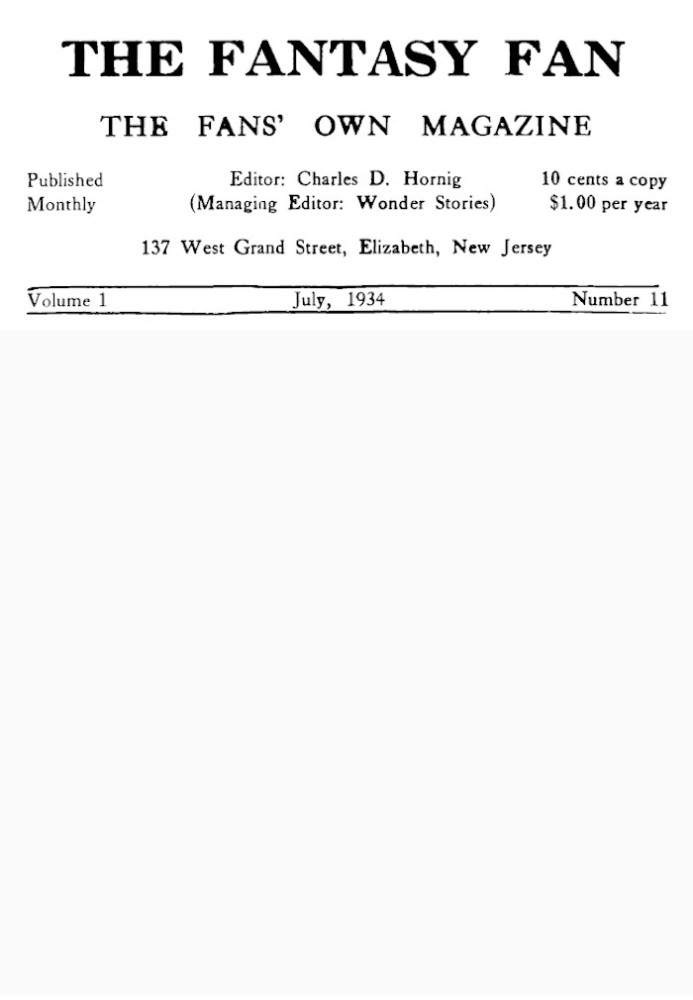 Book The Fantasy Fan, Volume 1, Number 11, July 1934 The Fan's Own Magazine