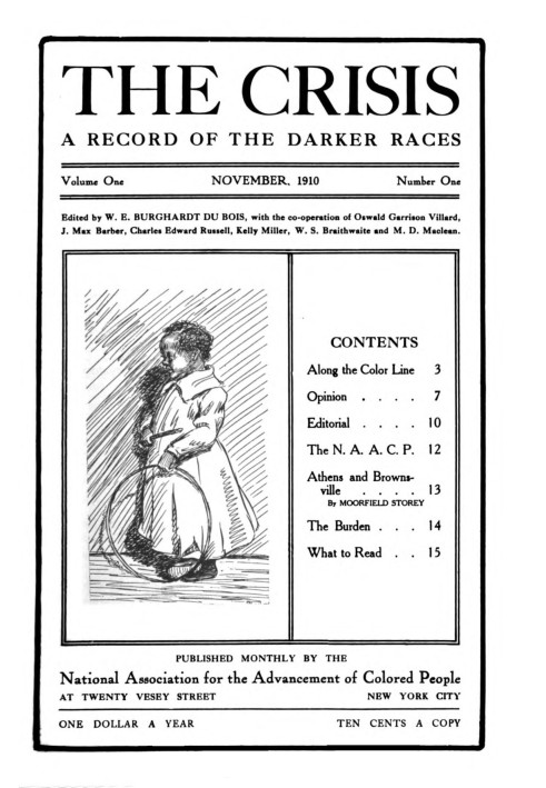 Book The crisis : $b A record of the darker races, Vol. I, No. 1, November 1910
