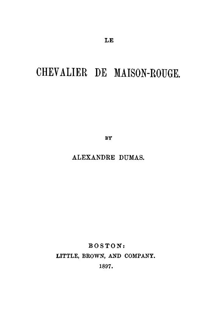 Book Le chevalier de Maison-Rouge