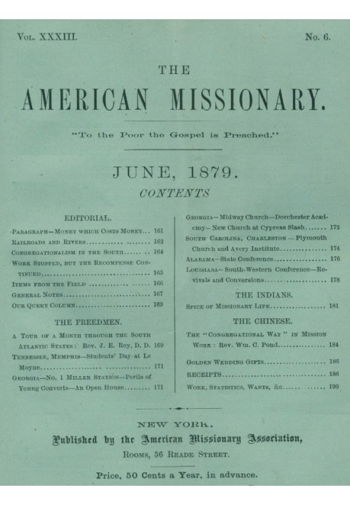 Книга Американський місіонер — том 33, № 06, червень 1879 р