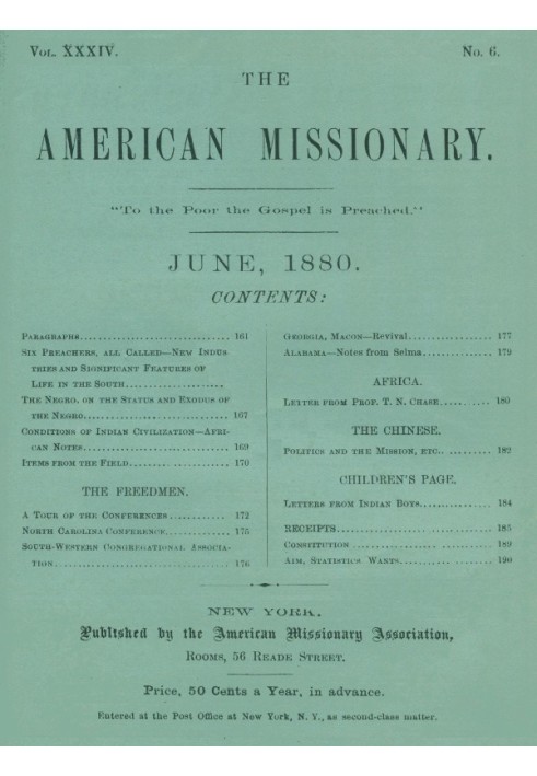 Book The American Missionary — Volume 34, No. 06, June, 1880