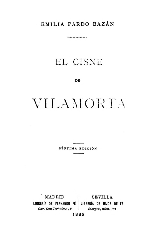 Book The swan of Vilamorta