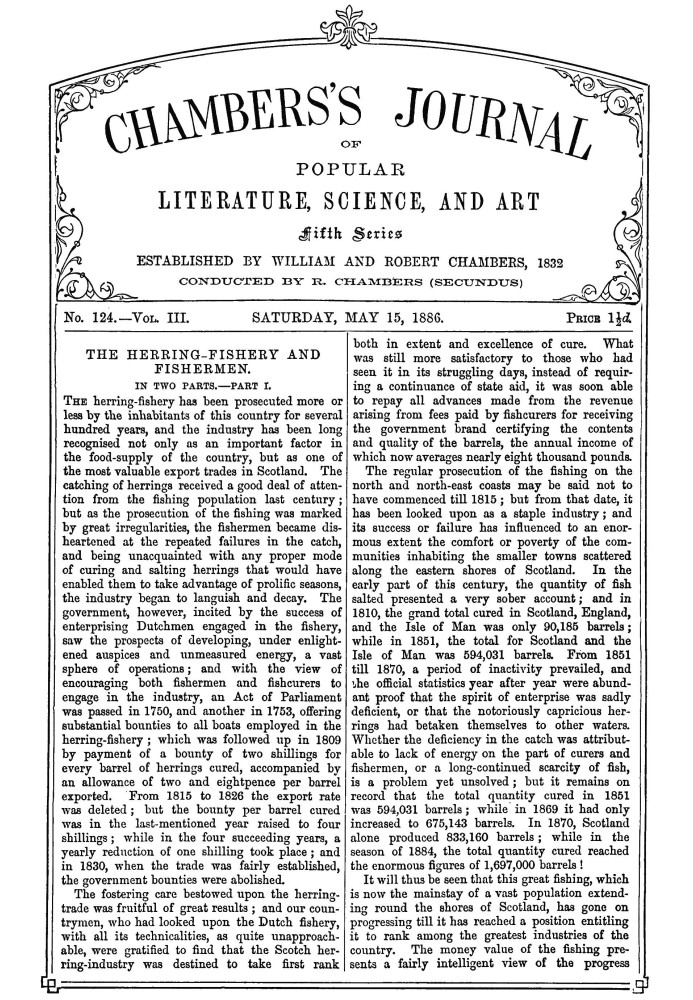Book Chambers's Journal of Popular Literature, Science, and Art, fifth series, no. 124, vol. III, May 15, 1886