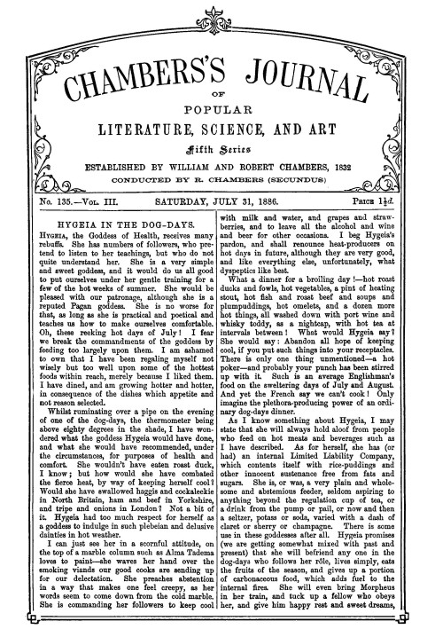 Book Chambers's Journal of Popular Literature, Science, and Art, fifth series, no. 135, vol. III, July 31, 1886