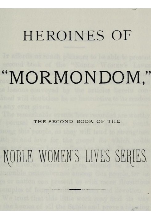 Book Heroines of "Mormondom" The Second Book of the Noble Women's Lives Series