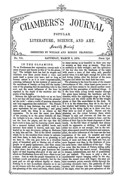 Book Chambers's Journal of Popular Literature, Science, and Art, No. 741, March 9, 1878