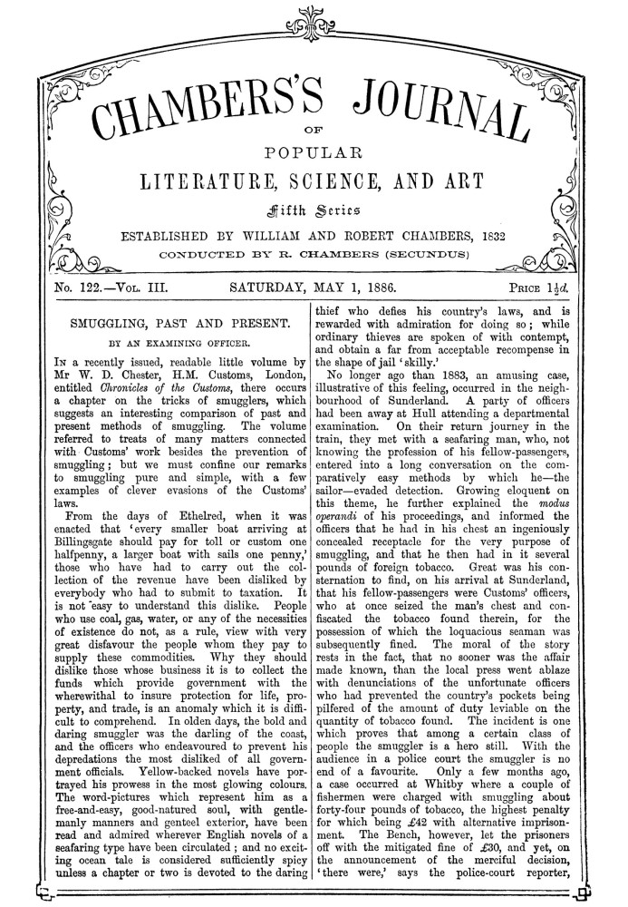 Book Chambers's journal of popular literature, science, and art, fifth series, no. 122, vol. III, May 1, 1886