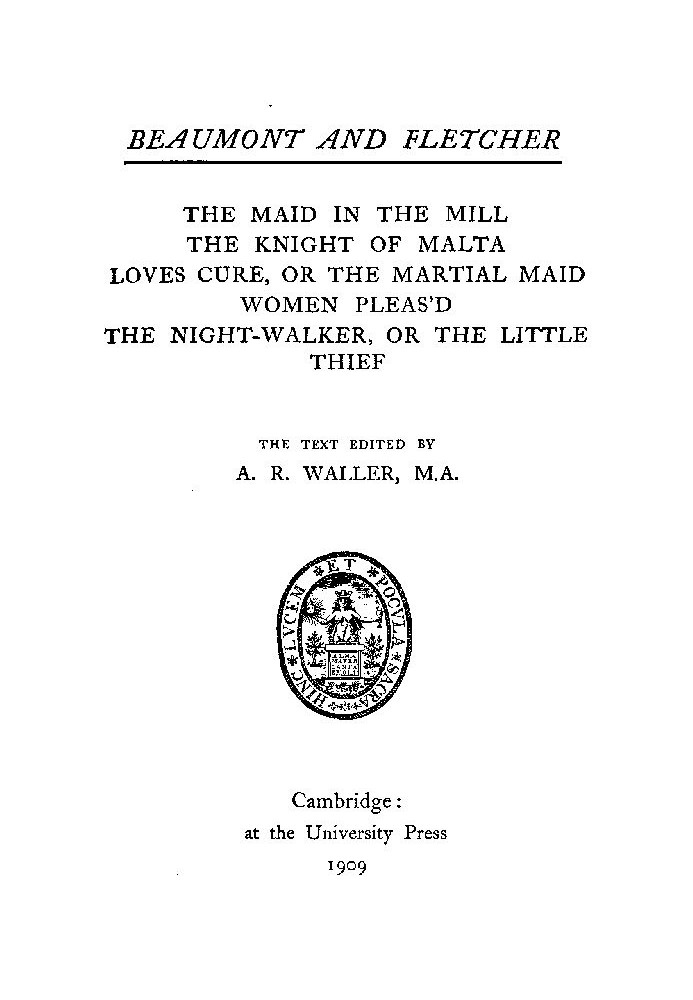 Book Beaumont and Fletcher's Works, Vol. 07 of 10
