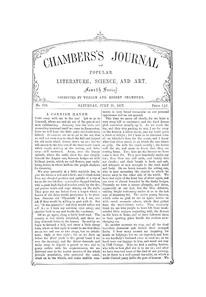 Book Chambers's Journal of Popular Literature, Science, and Art, No. 708 July 21, 1877