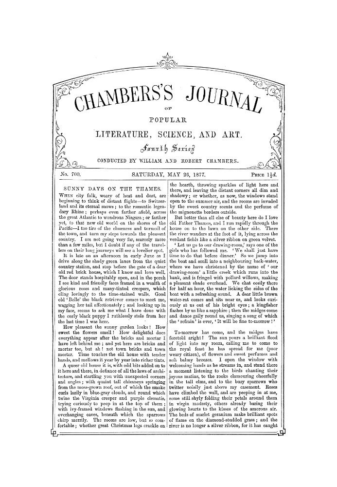 Book Chambers's Journal of Popular Literature, Science, and Art, No. 700 May 26, 1877