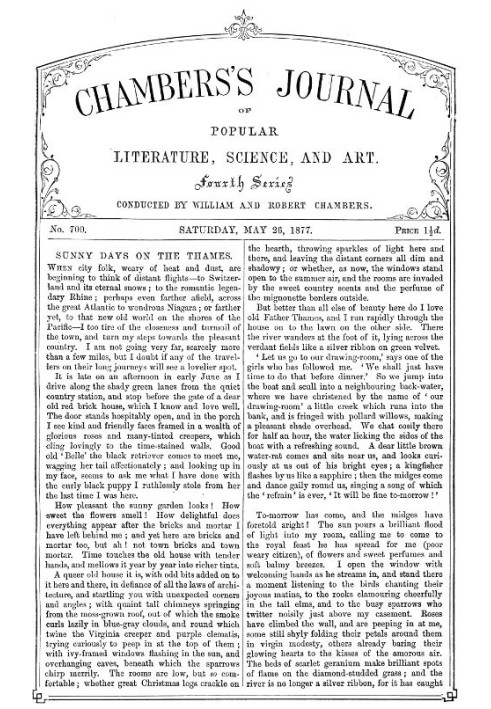 Book Chambers's Journal of Popular Literature, Science, and Art, No. 700 May 26, 1877