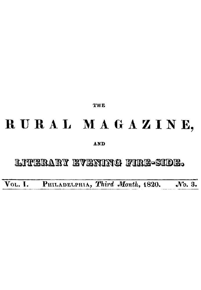 Книга «Сельский журнал» и «Литературный вечер у камина», Vol. 1 № 03 (1820 г.)