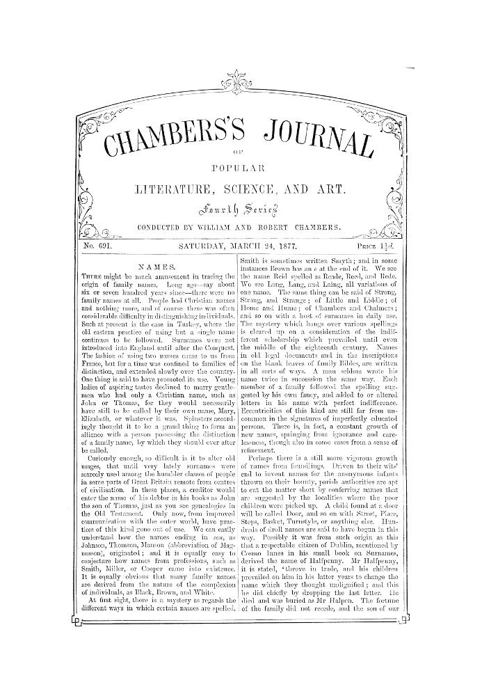 Book Chambers's Journal of Popular Literature, Science, and Art, No. 691 March 24, 1877