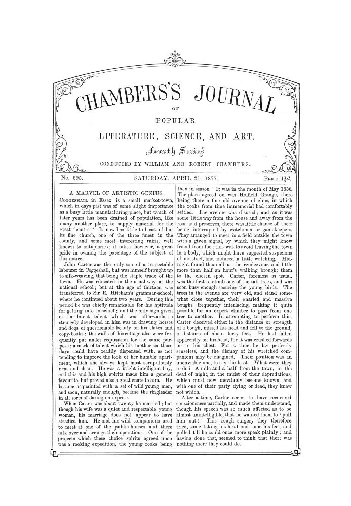 Book Chambers's Journal of Popular Literature, Science, and Art, No. 695 April 21, 1877.