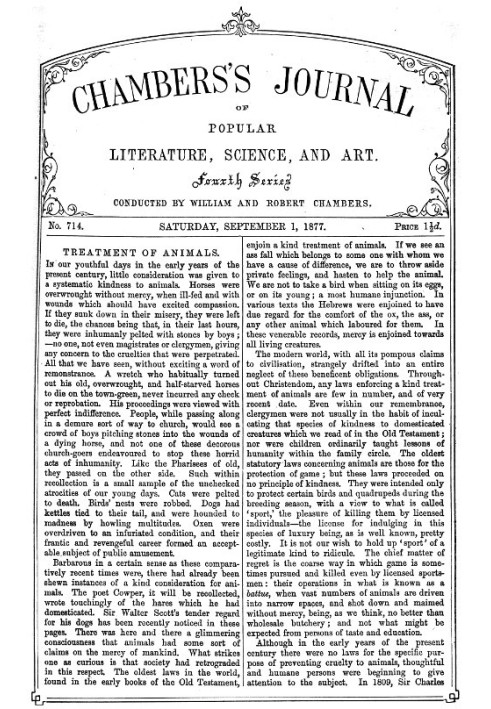 Книга Журнал популярной литературы, науки и искусства Чемберса, № 714, 1 сентября 1877 г.