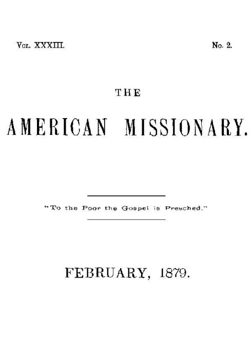 Book The American Missionary — Volume 33, No. 02, February, 1879