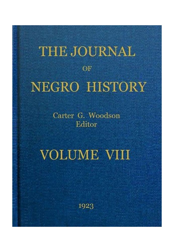 Book The Journal of Negro History, Volume 8, 1923