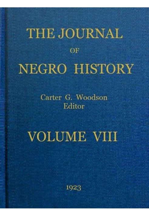 Book The Journal of Negro History, Volume 8, 1923