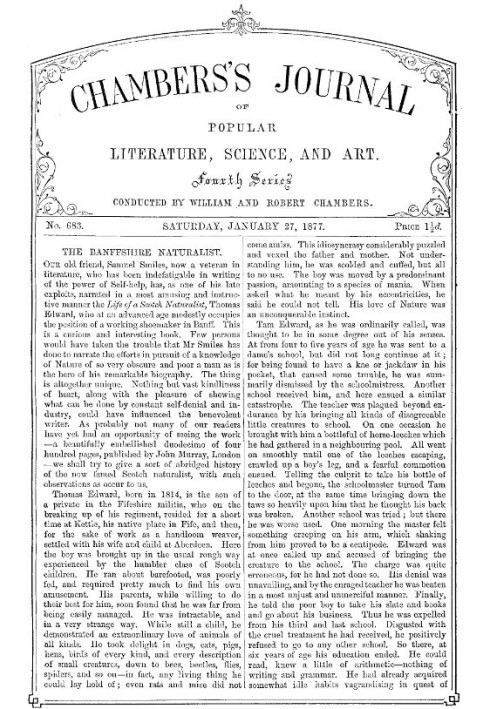 Книга Журнал популярної літератури, науки та мистецтва Чемберса, № 683, 27 січня 1877 р.