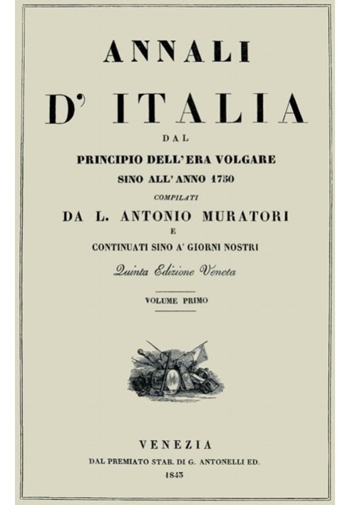 Book Annals of Italy, vol. 1 from the beginning of the common era until the year 1750