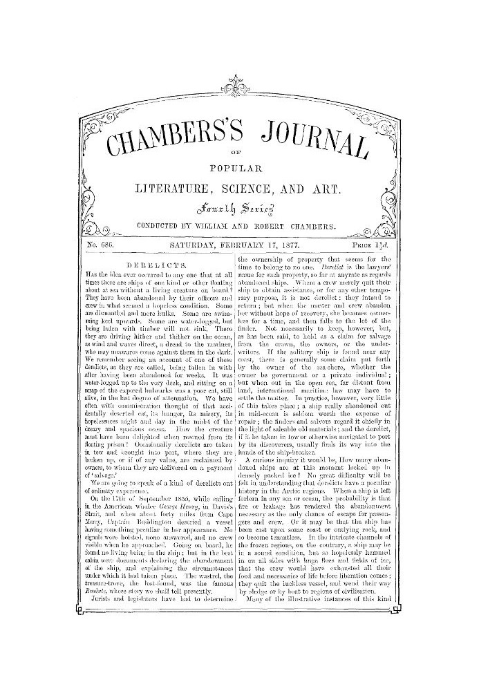 Book Chambers's Journal of Popular Literature, Science, and Art, No. 686 February 17, 1877