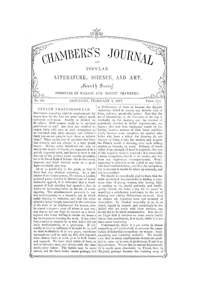 Book Chambers's Journal of Popular Literature, Science, and Art, No. 684 February 3, 1877