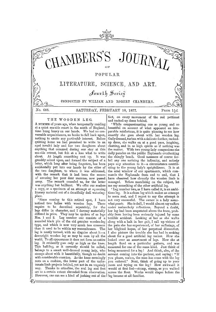 Book Chambers's Journal of Popular Literature, Science, and Art, No. 685 February 10, 1877