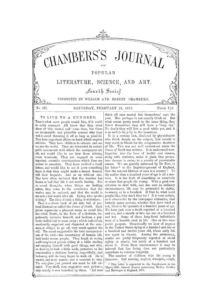 Book Chambers's Journal of Popular Literature, Science, and Art, No. 687 February 24, 1877