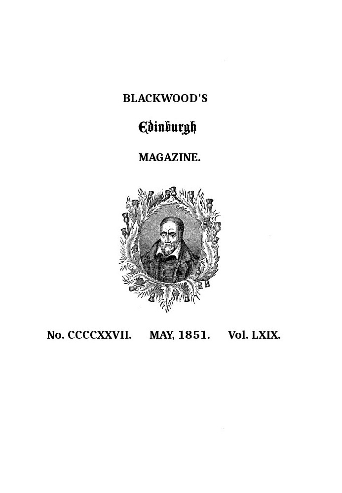 Книга Blackwood's Edinburgh Magazine, том 69, № 427, травень 1851 р.