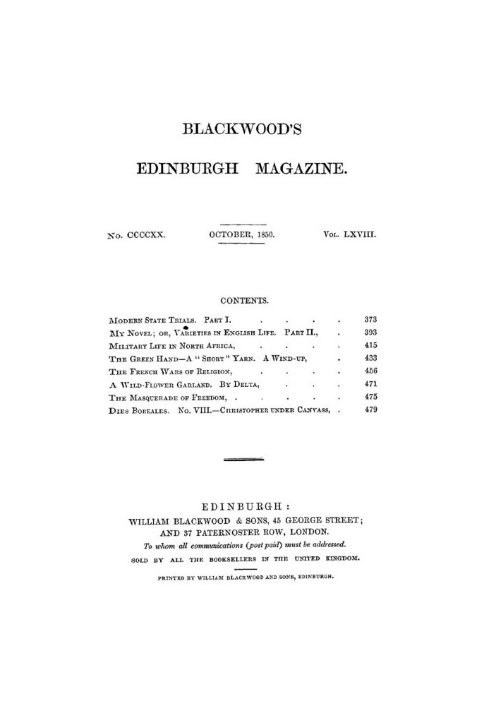 Книга Эдинбургский журнал Blackwood, Vol. 68, № 420, октябрь 1850 г.