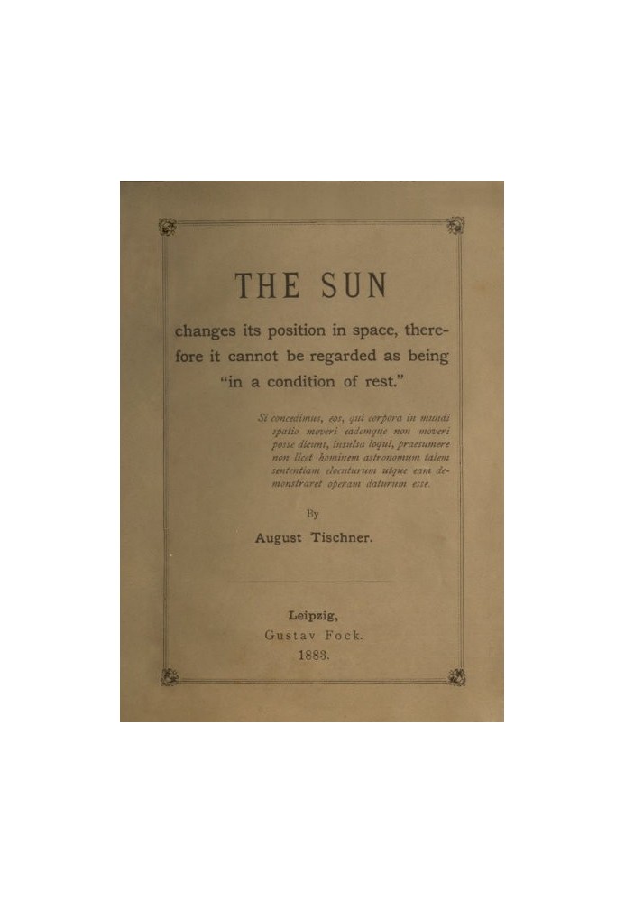 Book The Sun changes its position in space therefore it cannot be regarded as being "in a condition of rest"