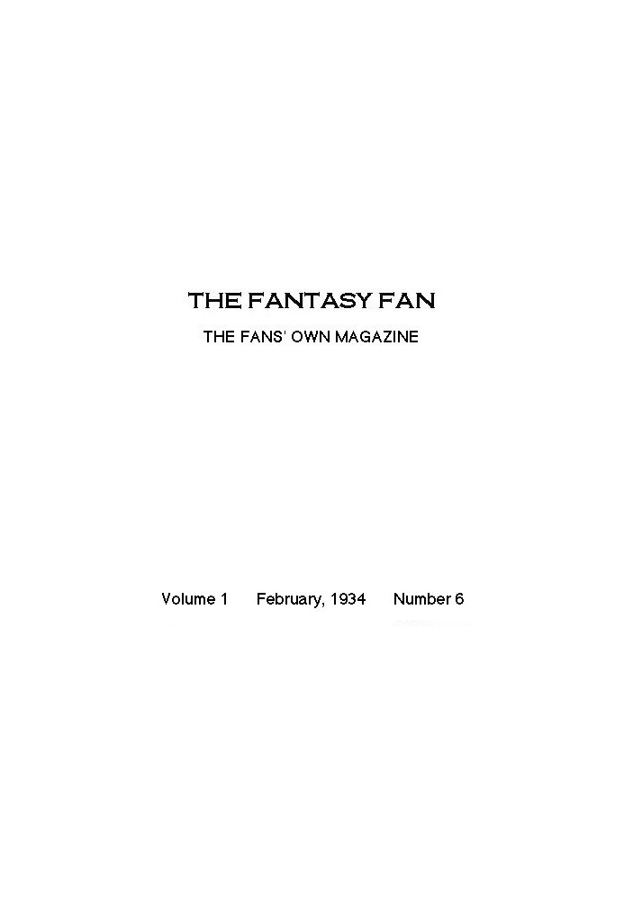 Book The Fantasy Fan, February 1934 The Fans' Own Magazine