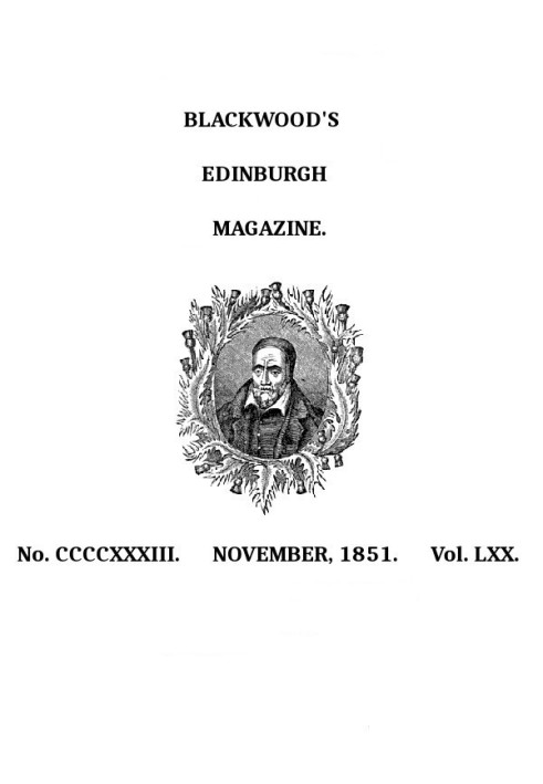 Книга Blackwood's Edinburgh Magazine, том 70, № 433, листопад 1851 р.