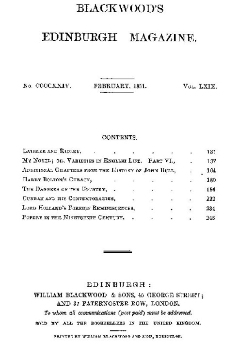 Book Blackwood's Edinburgh Magazine, Volume 69, No. 424, February 1851
